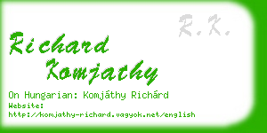 richard komjathy business card