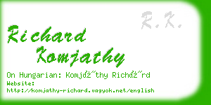 richard komjathy business card